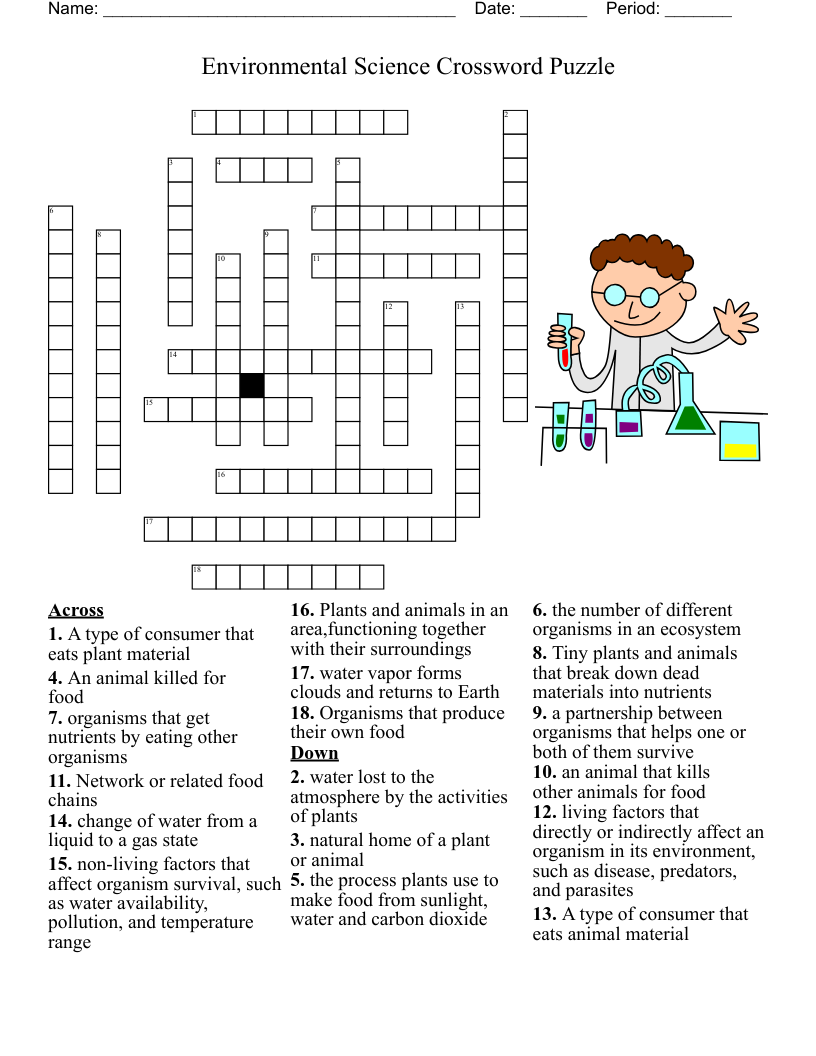 Environmental Science                                       Crossword Puzzle