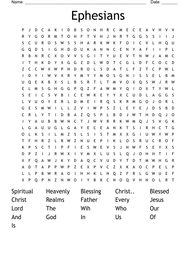 Ephesians Word Search