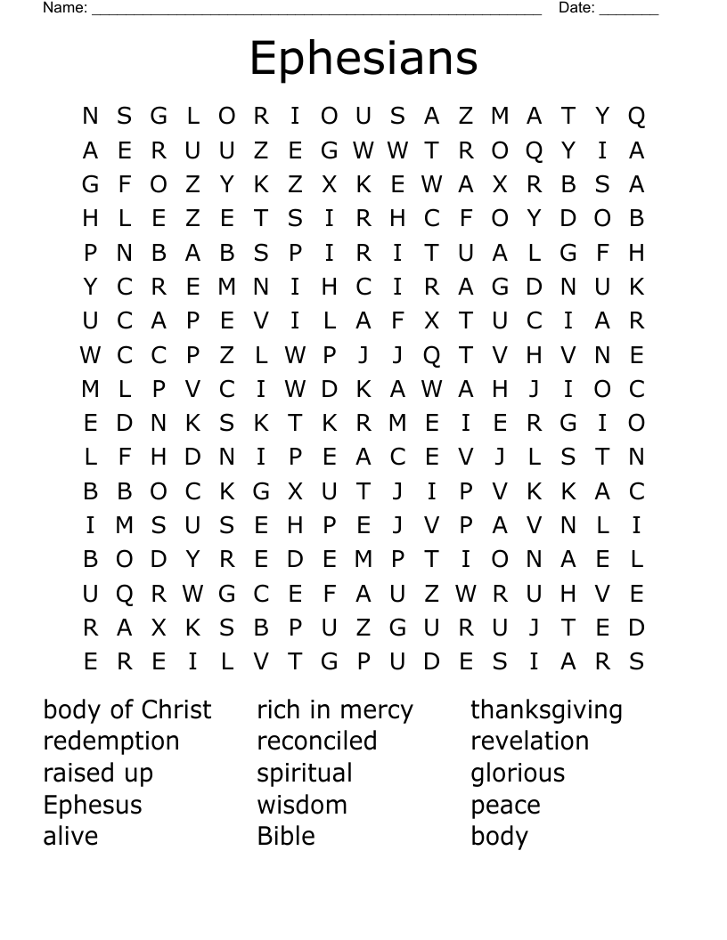 Ephesians Word Search