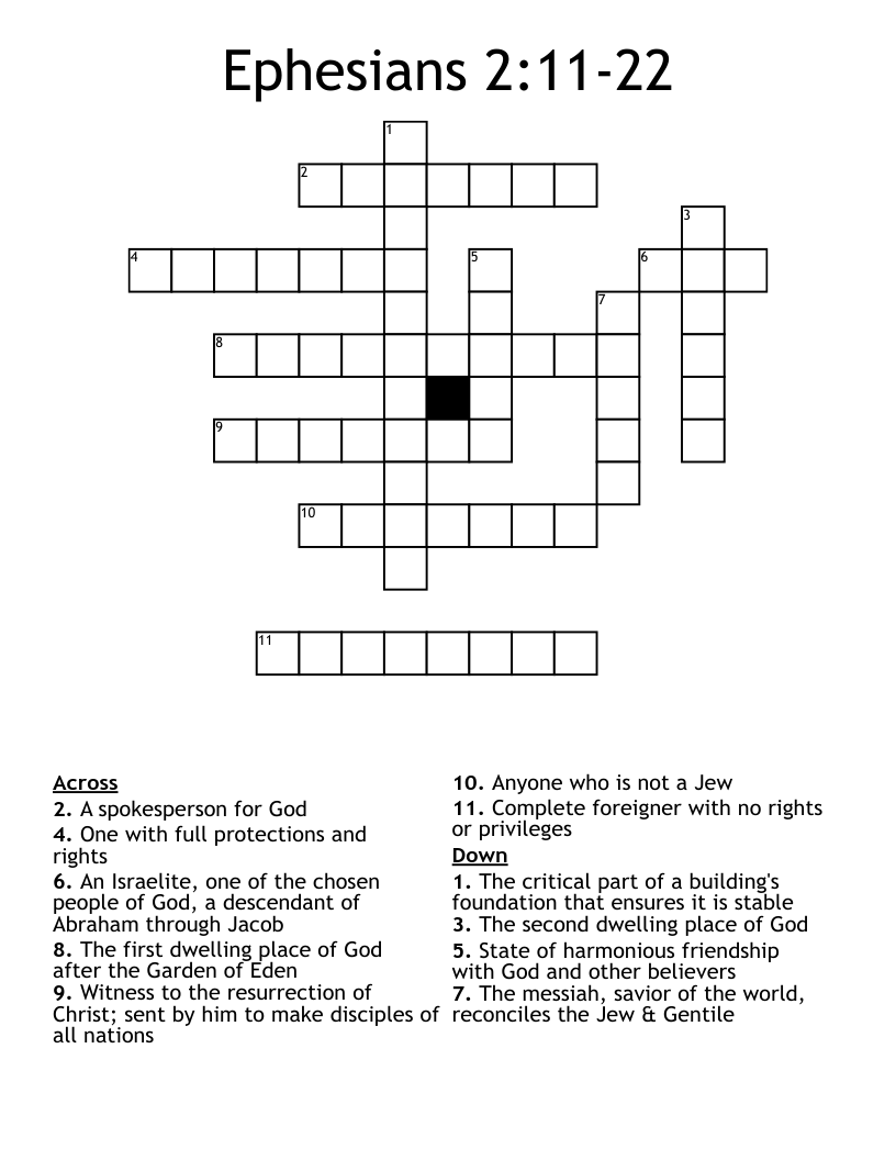 Ephesians 2:11-22 Crossword