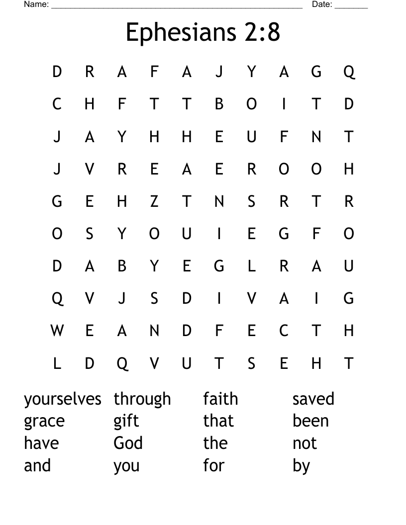 Ephesians 2:8 Word Search