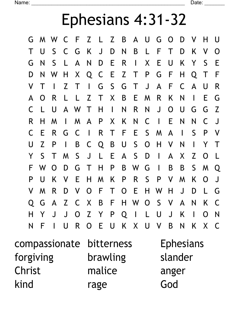 Ephesians 4:31-32 Word Search