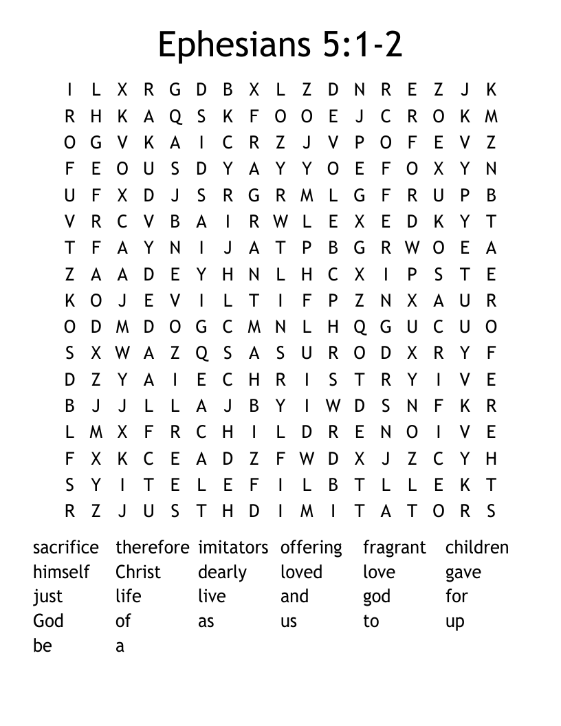 Ephesians 5:1-2 Word Search
