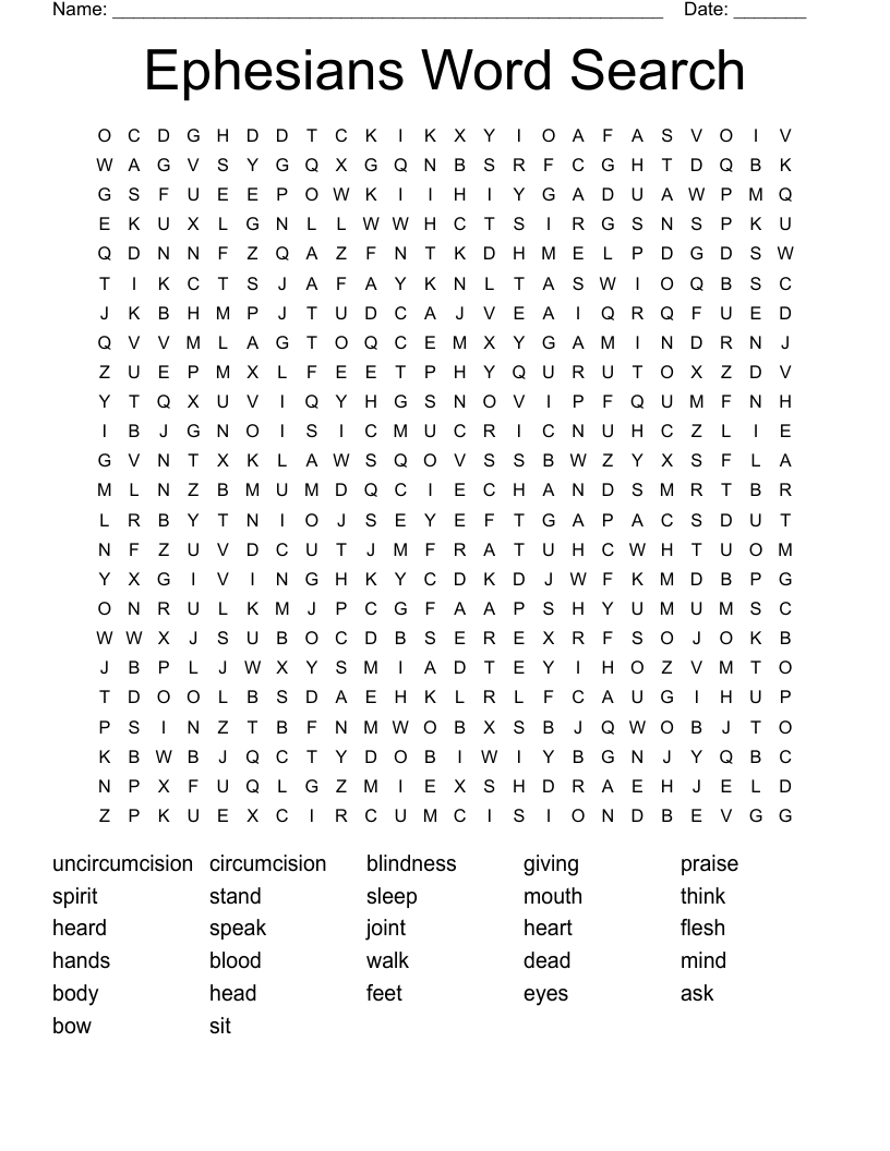 Ephesians Word Search
