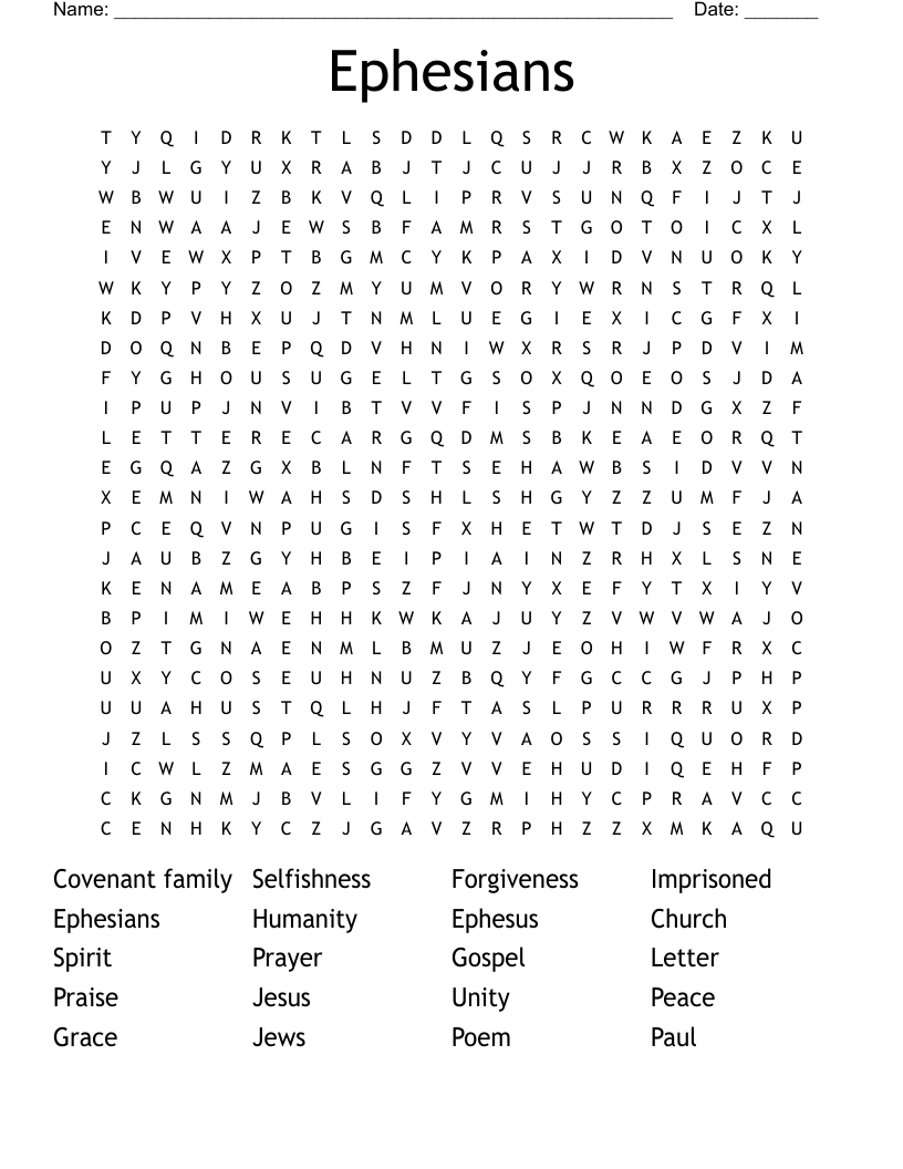 Ephesians  Word Search
