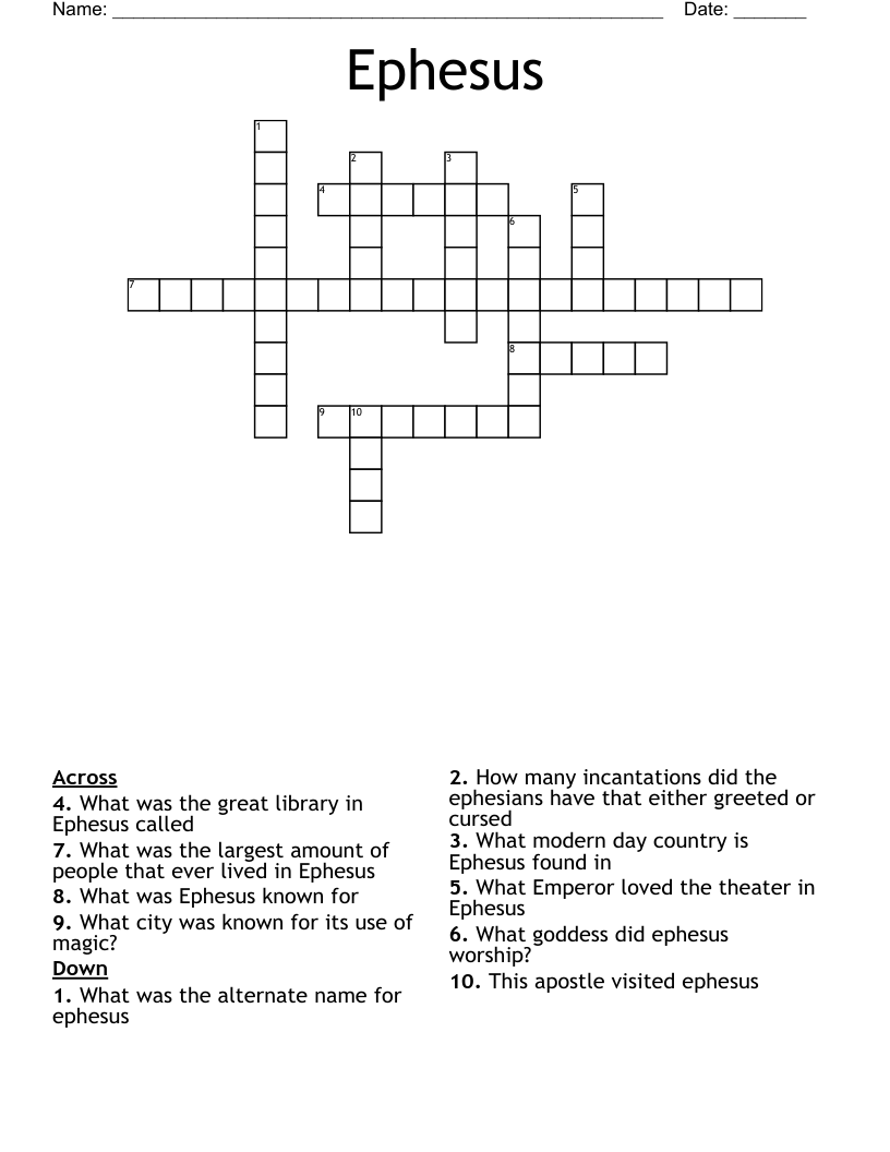 Ephesus Crossword