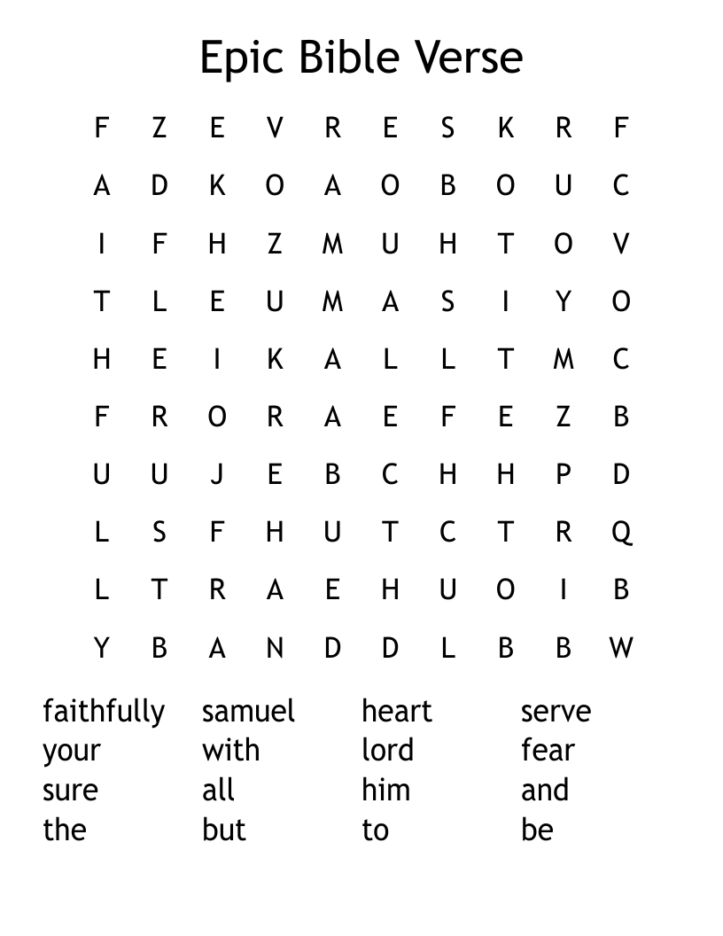 Epic Bible Verse Word Search