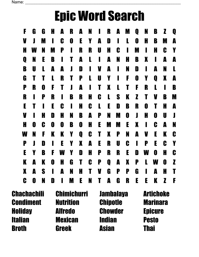 Epic Word Search
