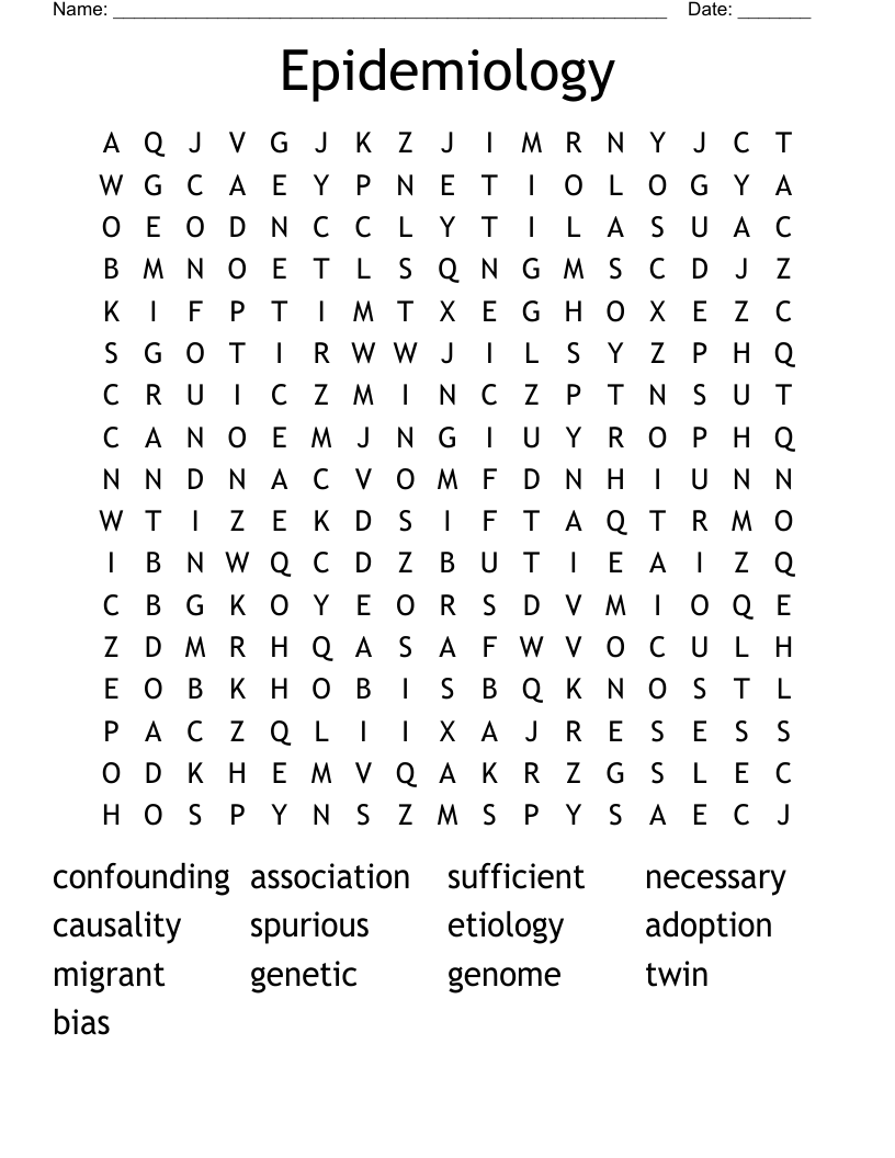 Epidemiology Word Search