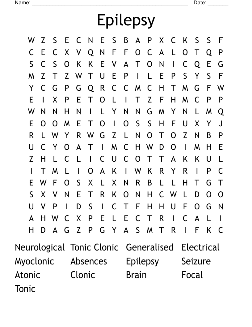 Epilepsy Word Search