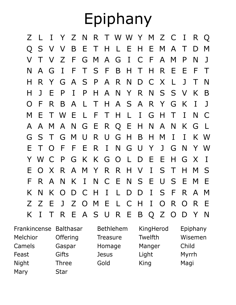 Epiphany Word Search
