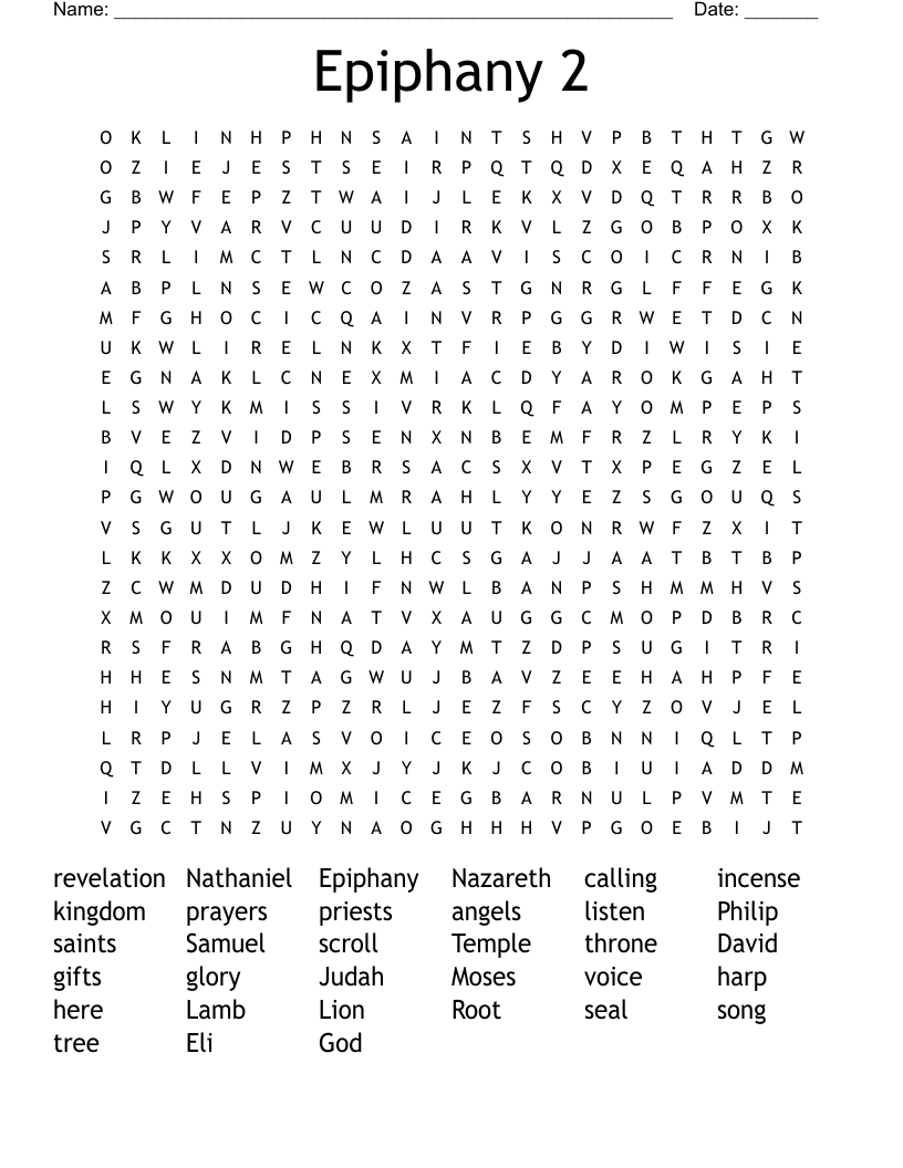 Epiphany 2 Word Search