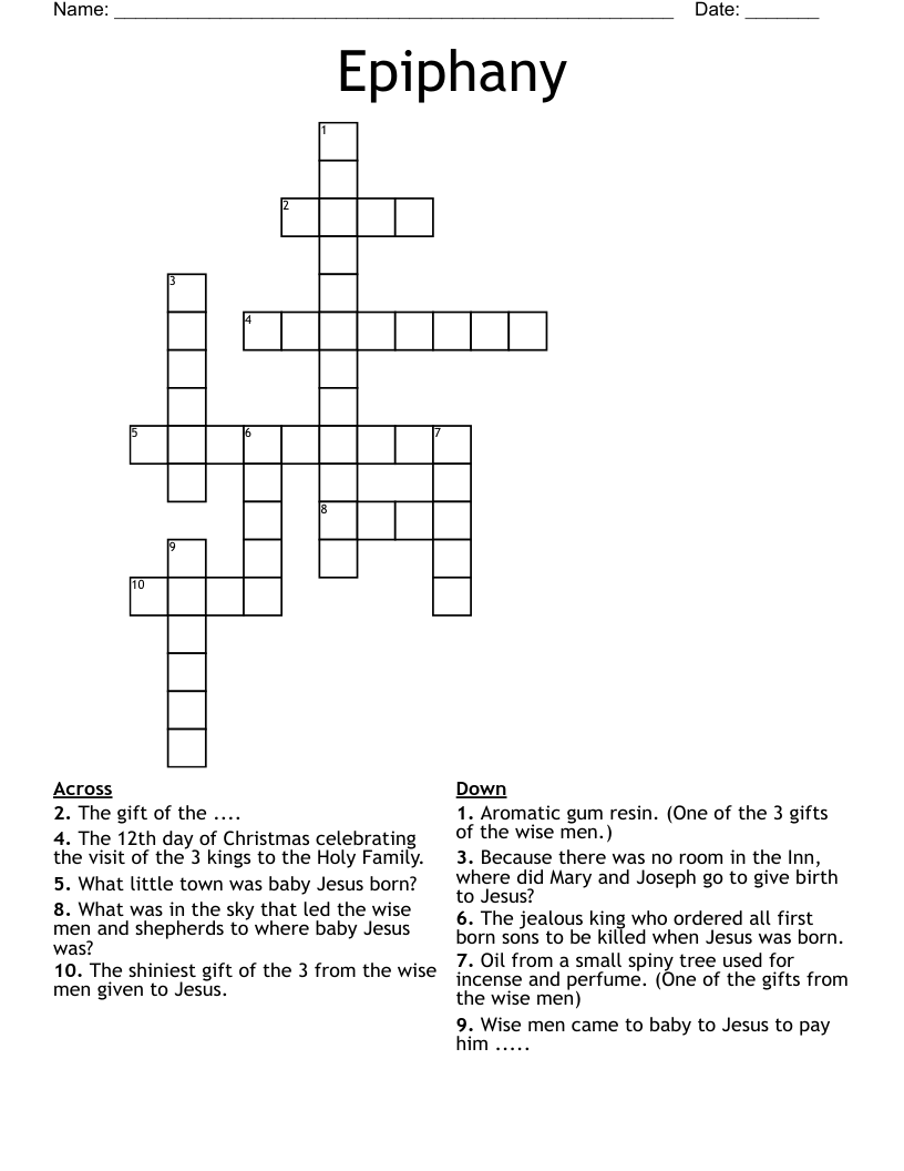 Epiphany Crossword