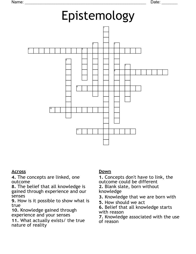 Epistemology Crossword