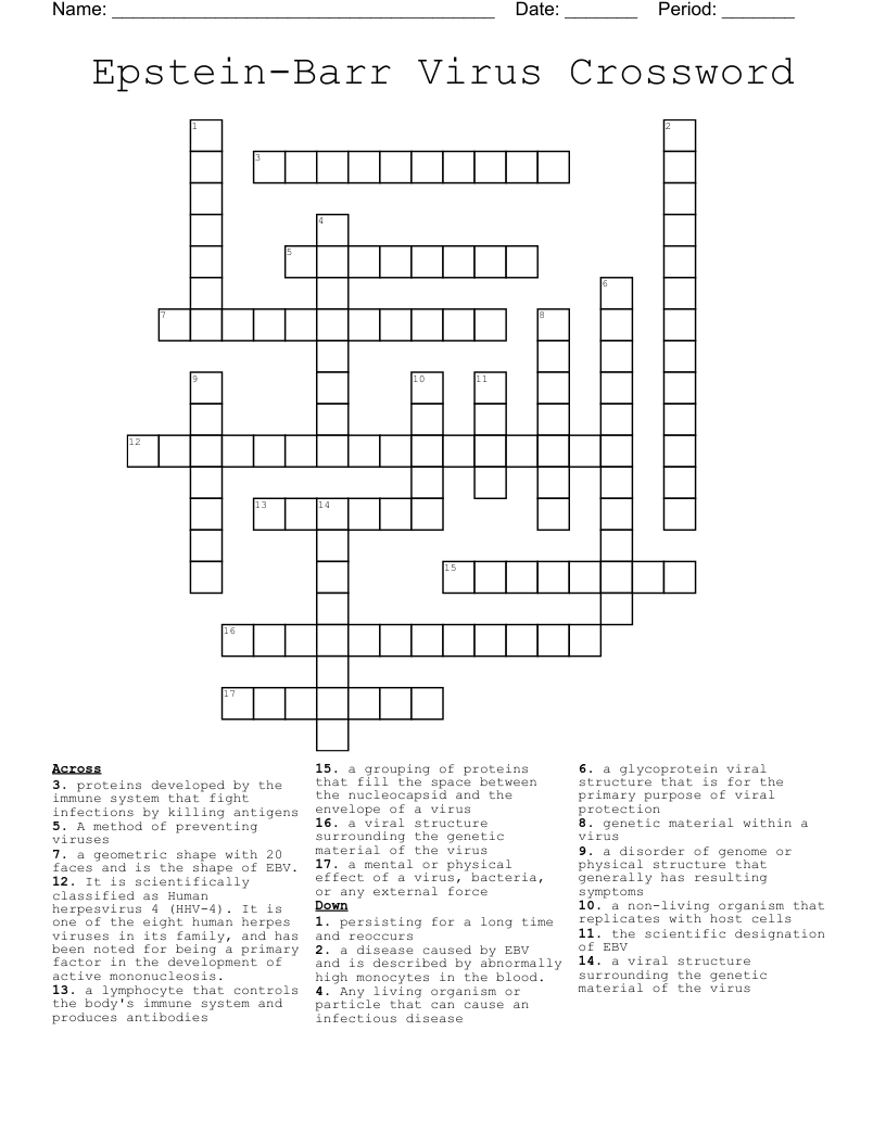 Epstein-Barr Virus Crossword