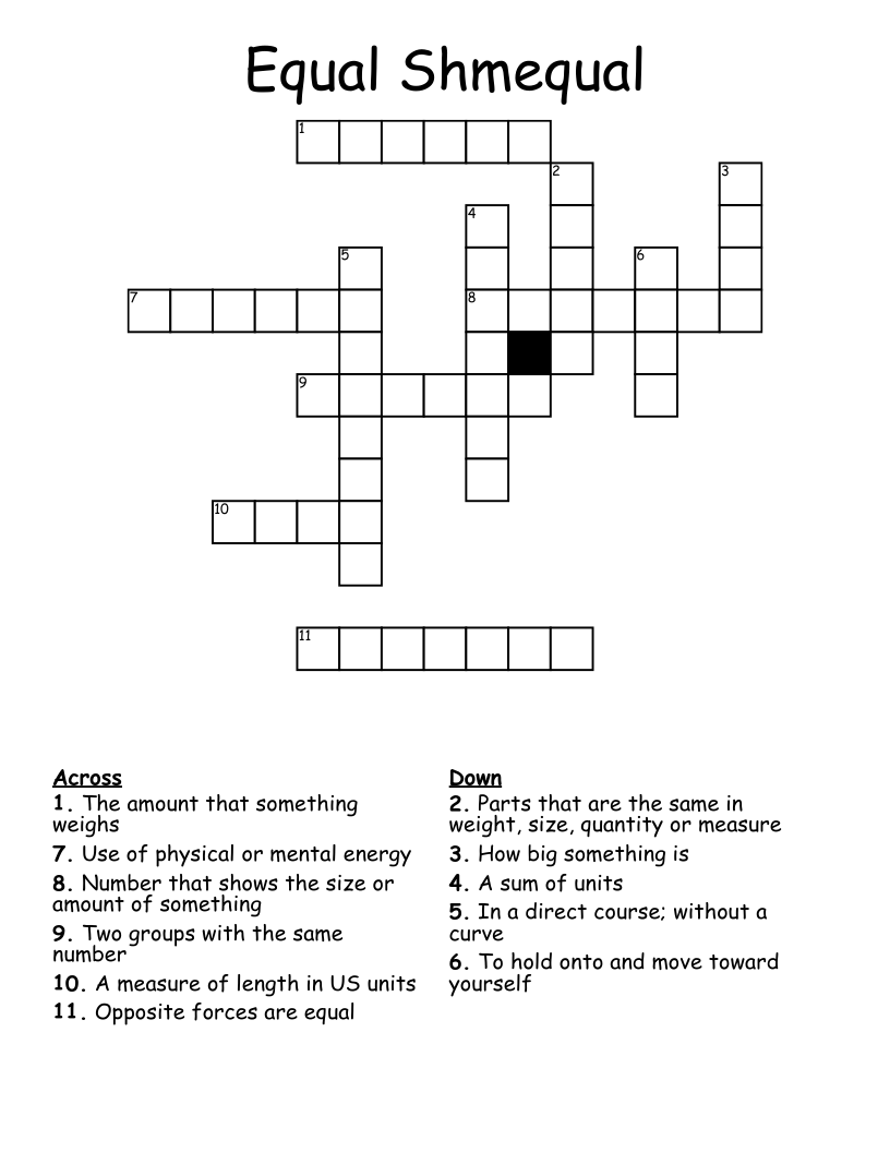 Equal Shmequal Crossword