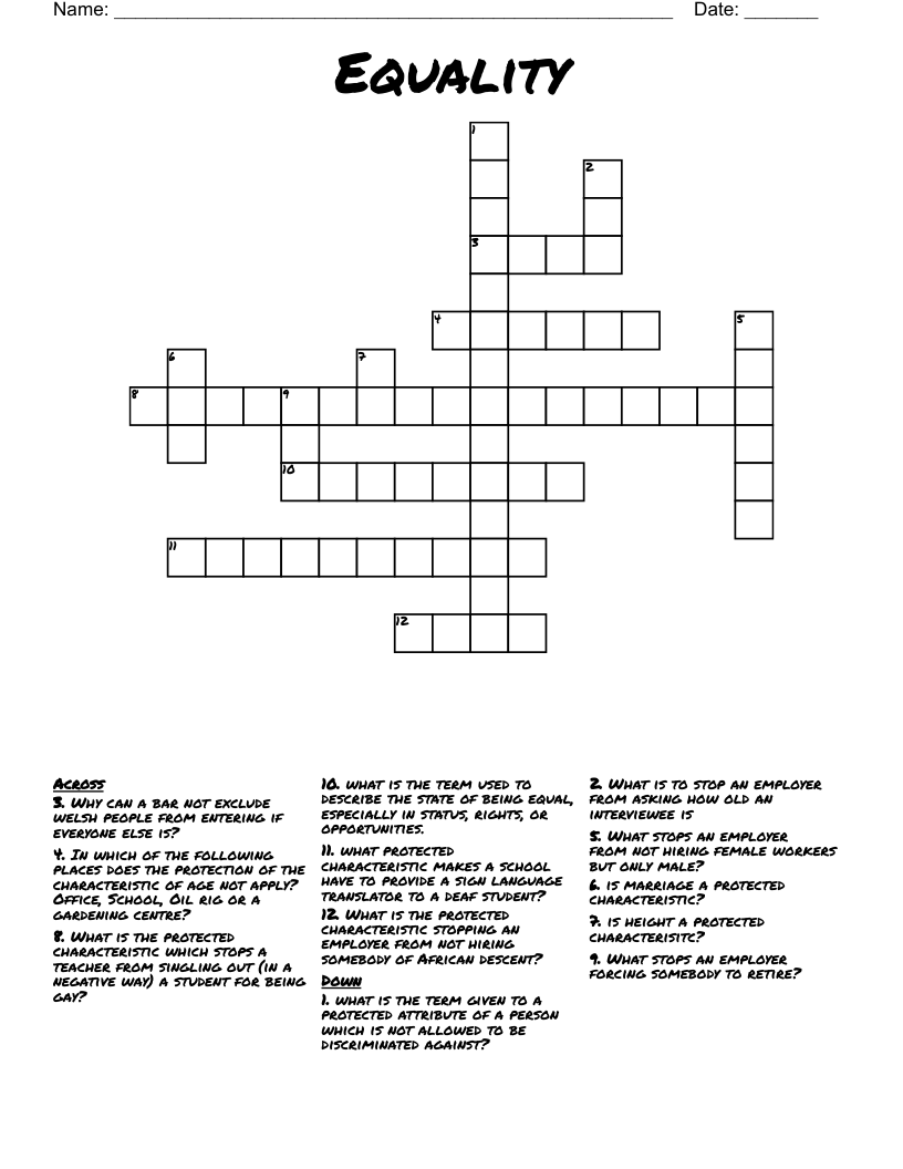 Equality Crossword
