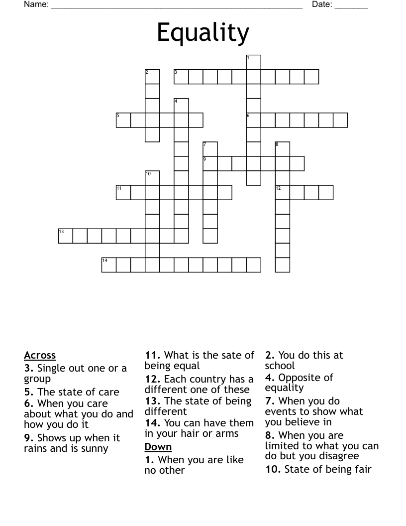Equality Crossword