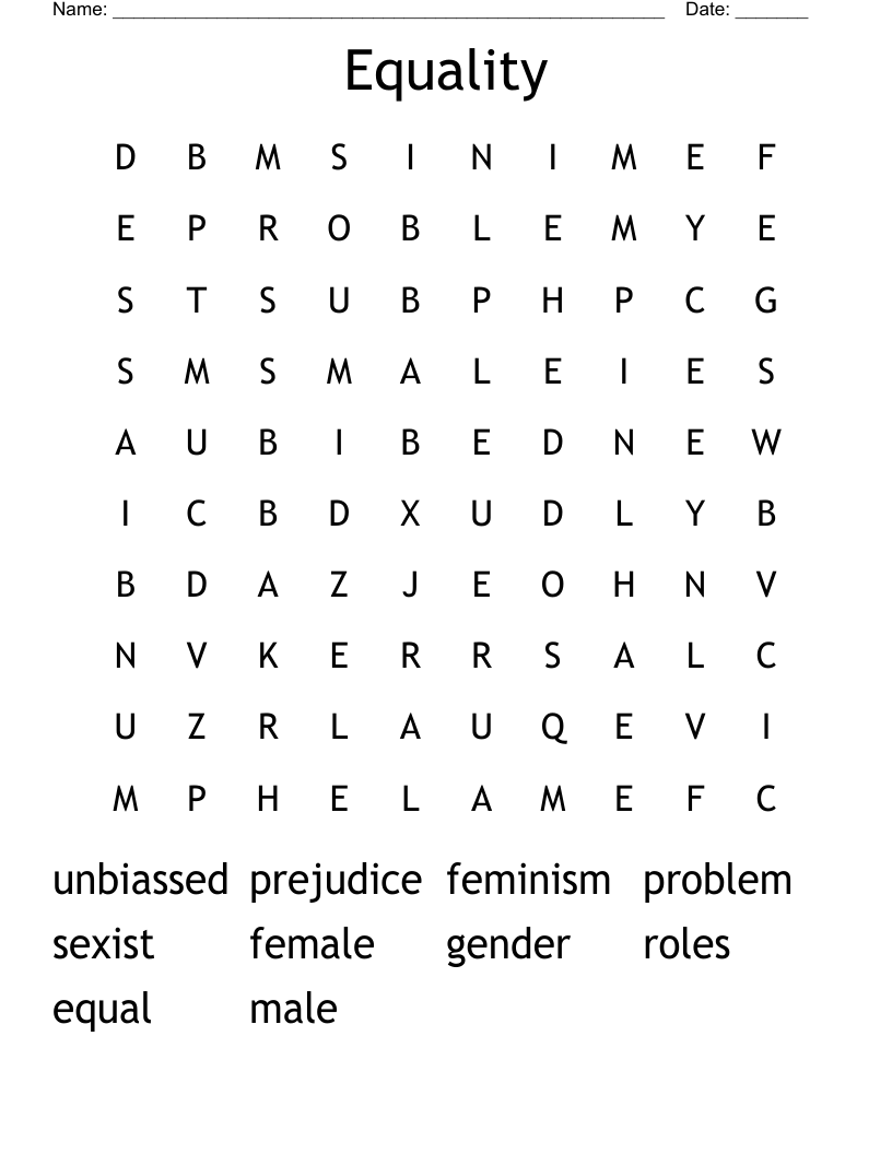 Equality Word Search