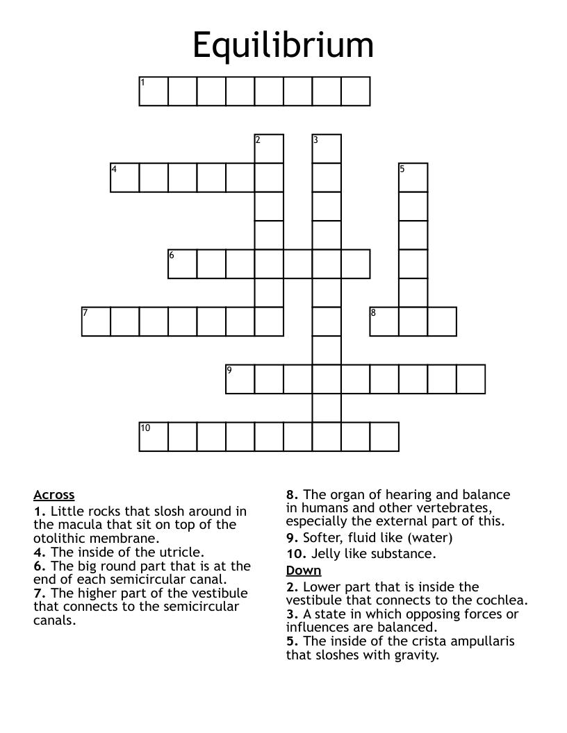 Equilibrium Crossword