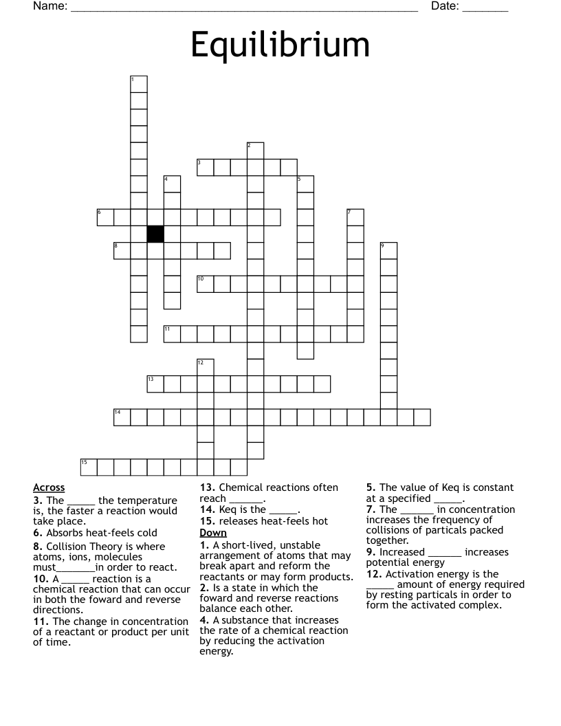 Equilibrium Crossword