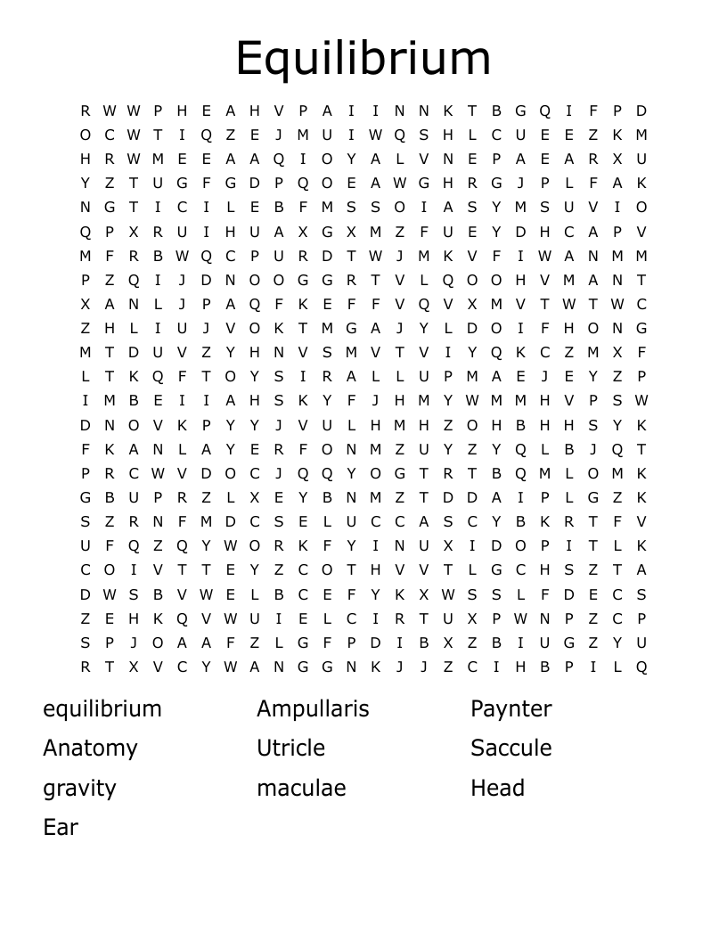 Equilibrium Word Search