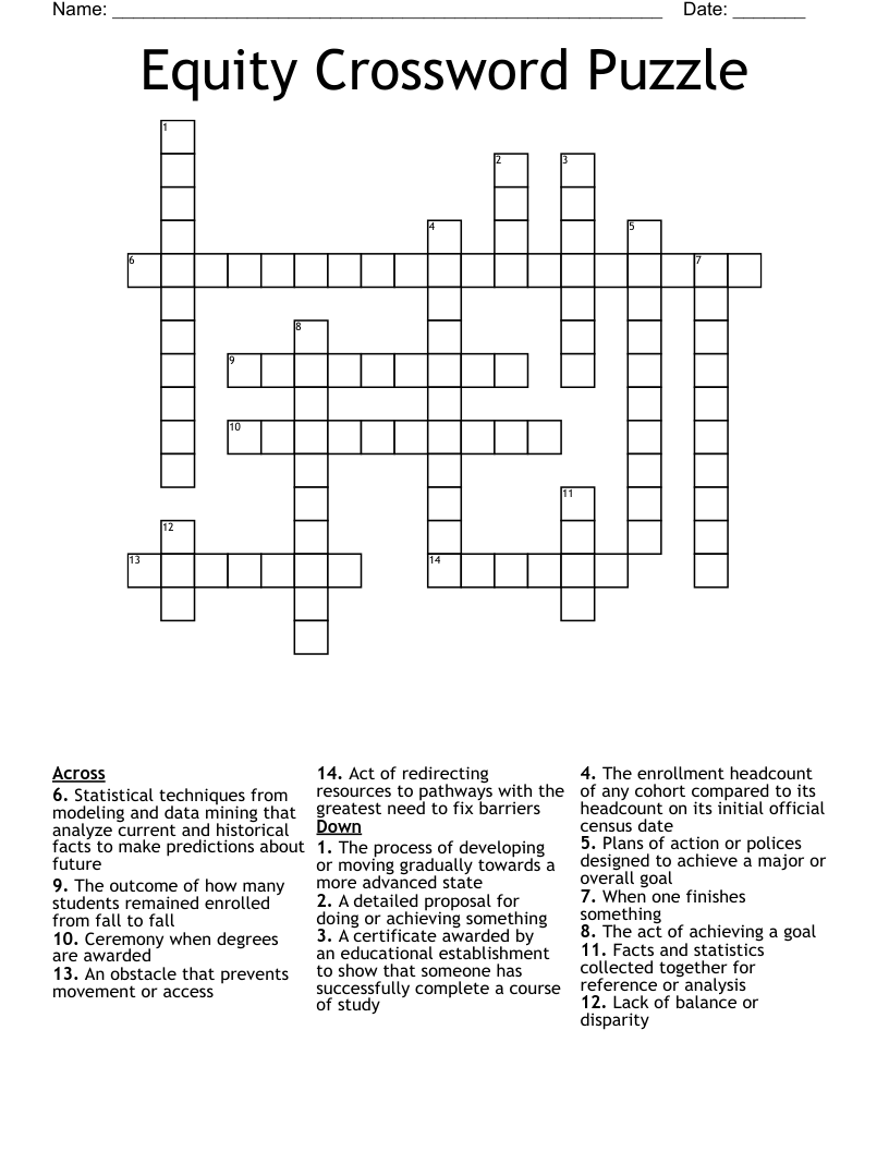 Equity Crossword Puzzle