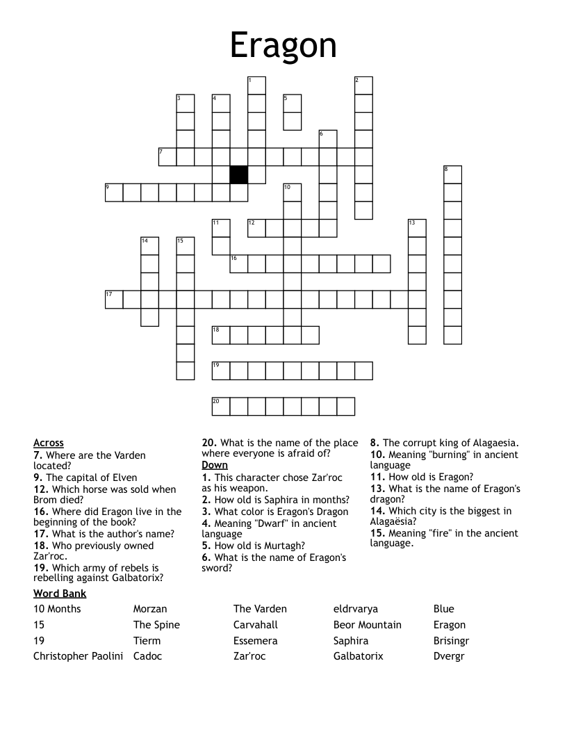 Eragon Crossword