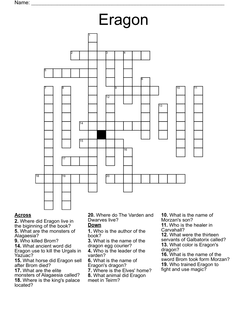 Eragon Crossword