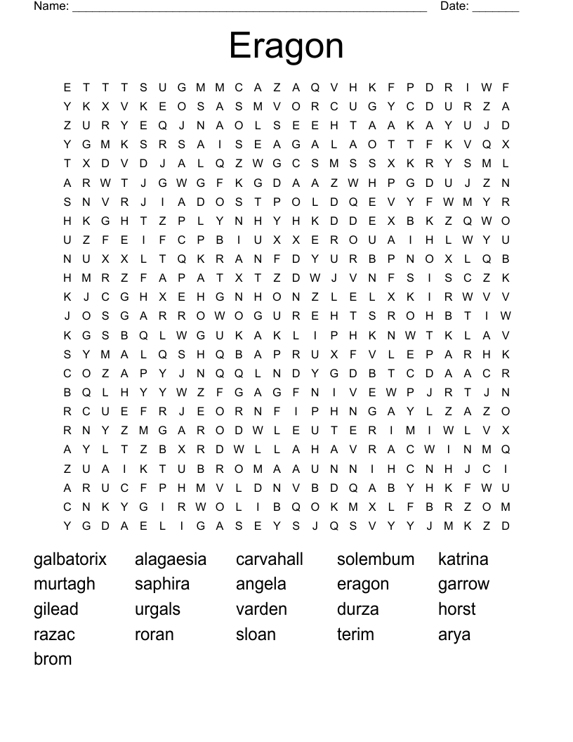 Eragon Word Search
