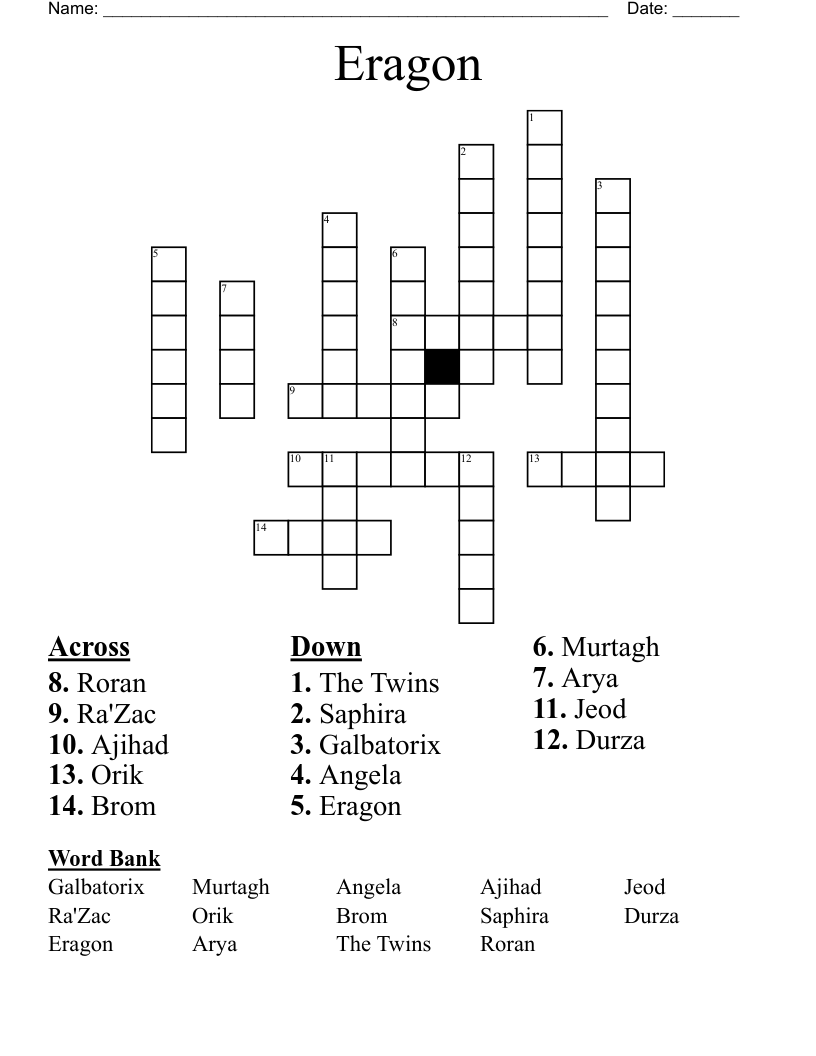 Eragon Crossword