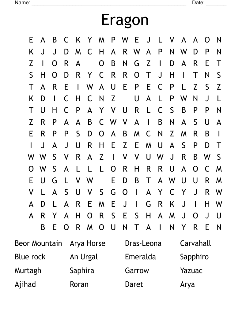 Eragon  Word Search