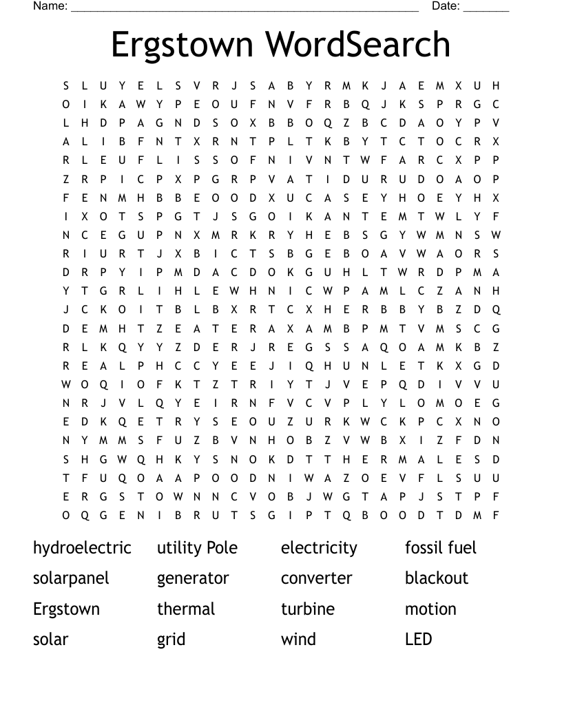 Ergstown WordSearch