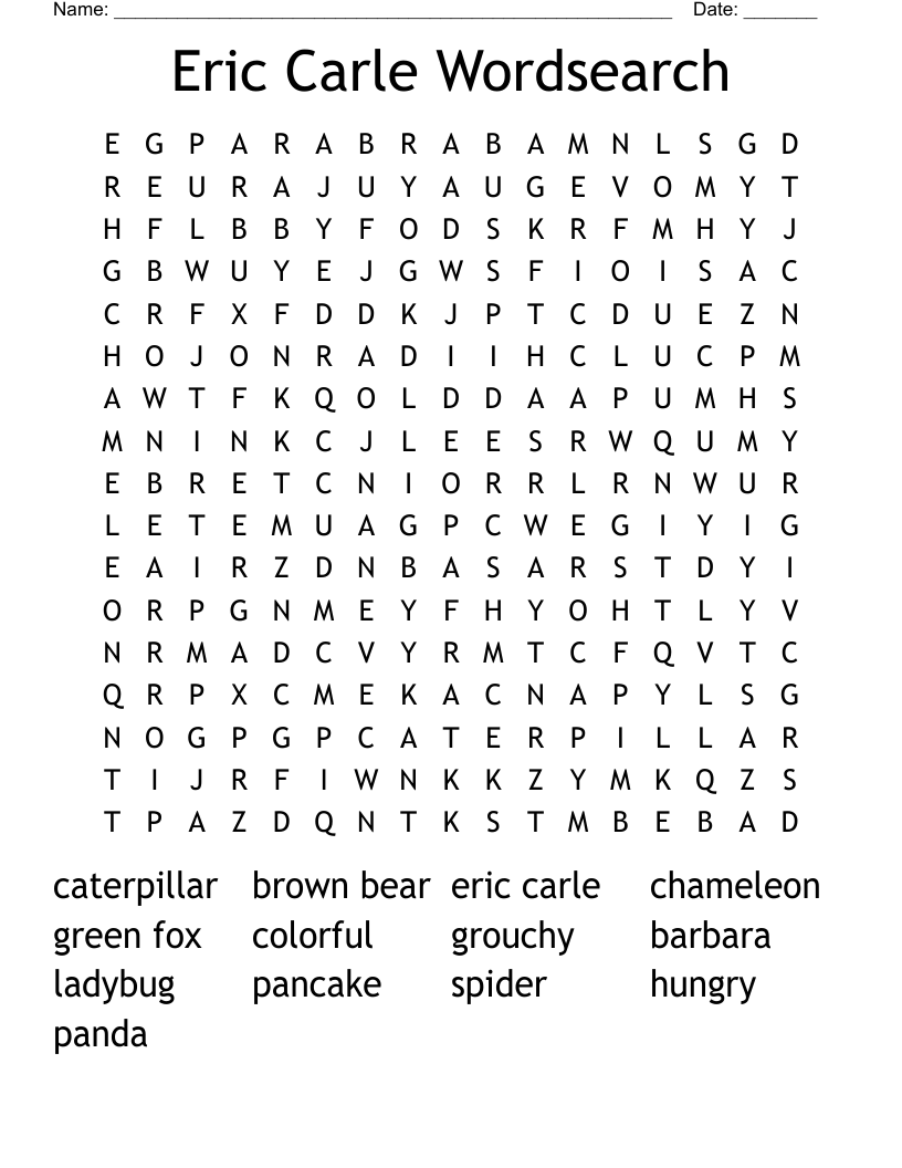 Eric Carle Wordsearch