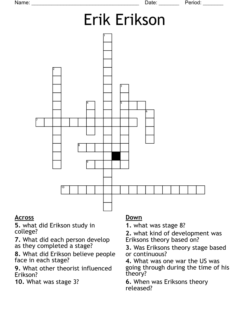 Erik Erikson Crossword