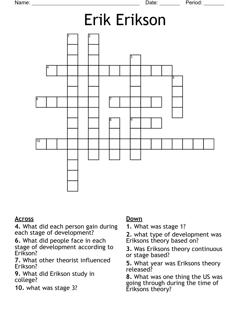 Erik Erikson Crossword