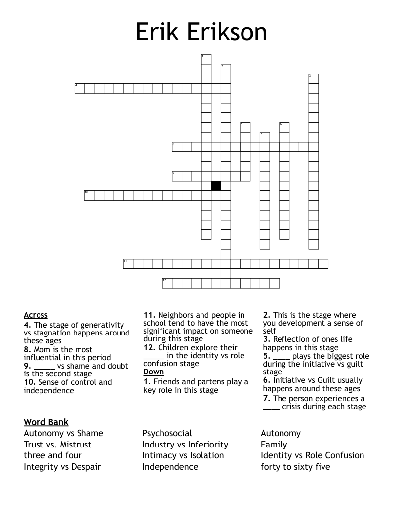 Erik Erikson Crossword