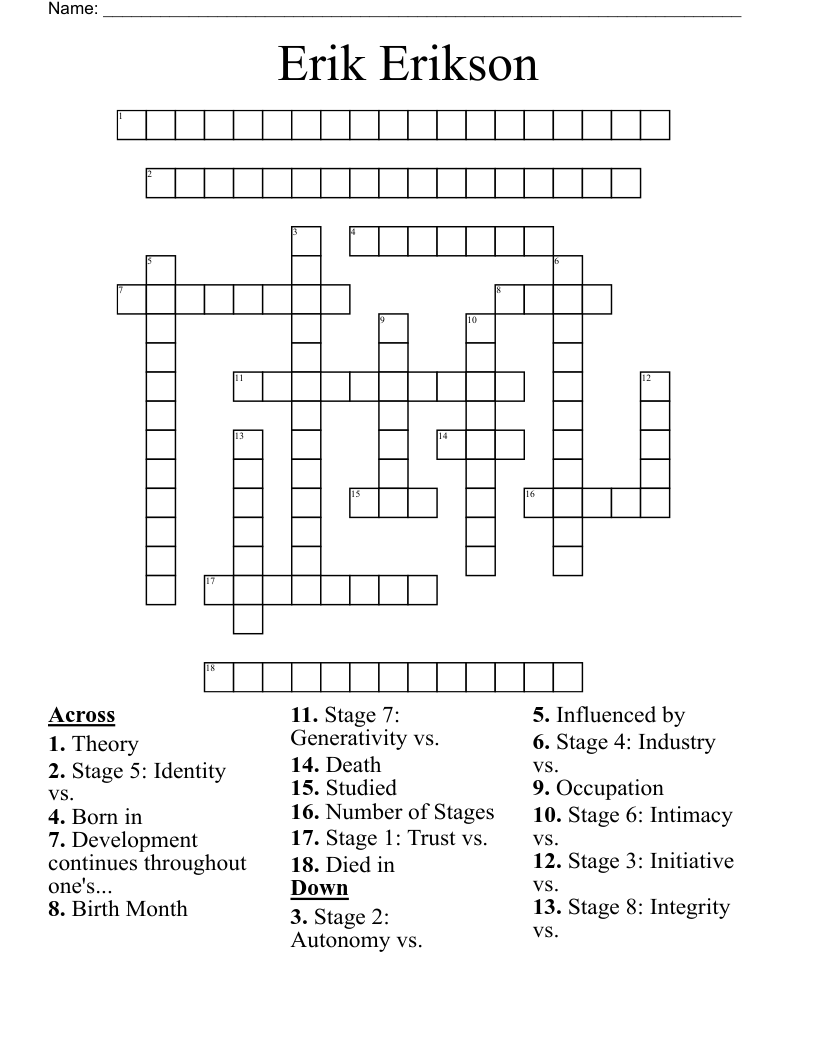 Erik Erikson Crossword
