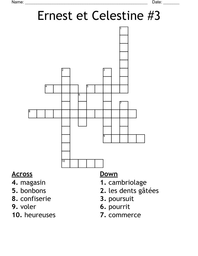 Ernest et Celestine #3 Crossword
