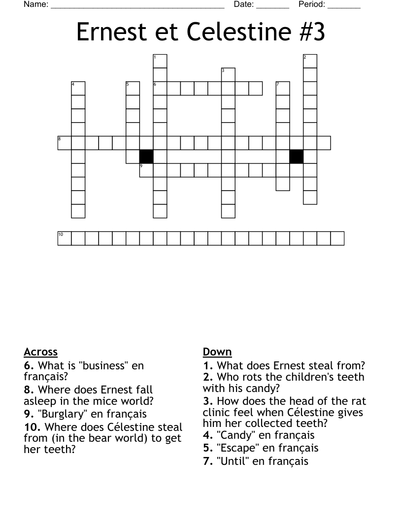 Ernest et Celestine #3 Crossword