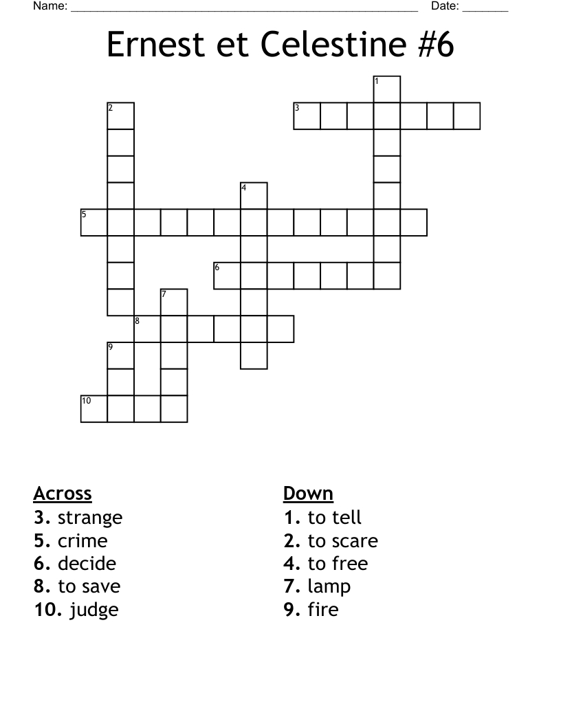 Ernest et Celestine #6 Crossword
