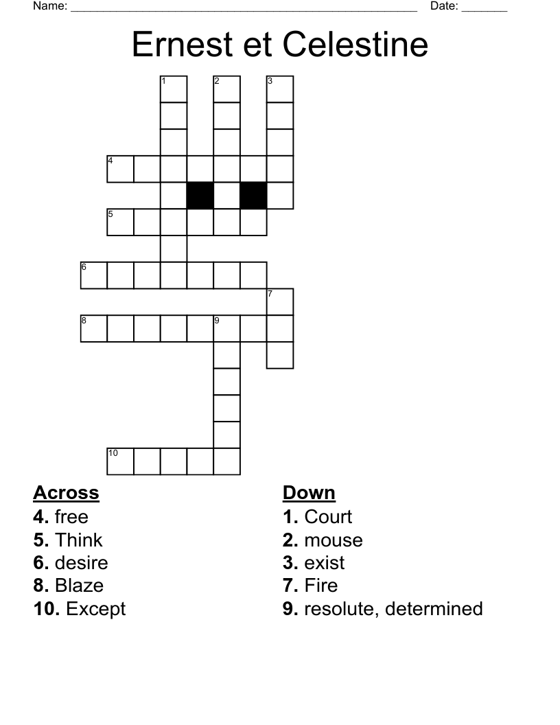 Ernest et Celestine  Crossword