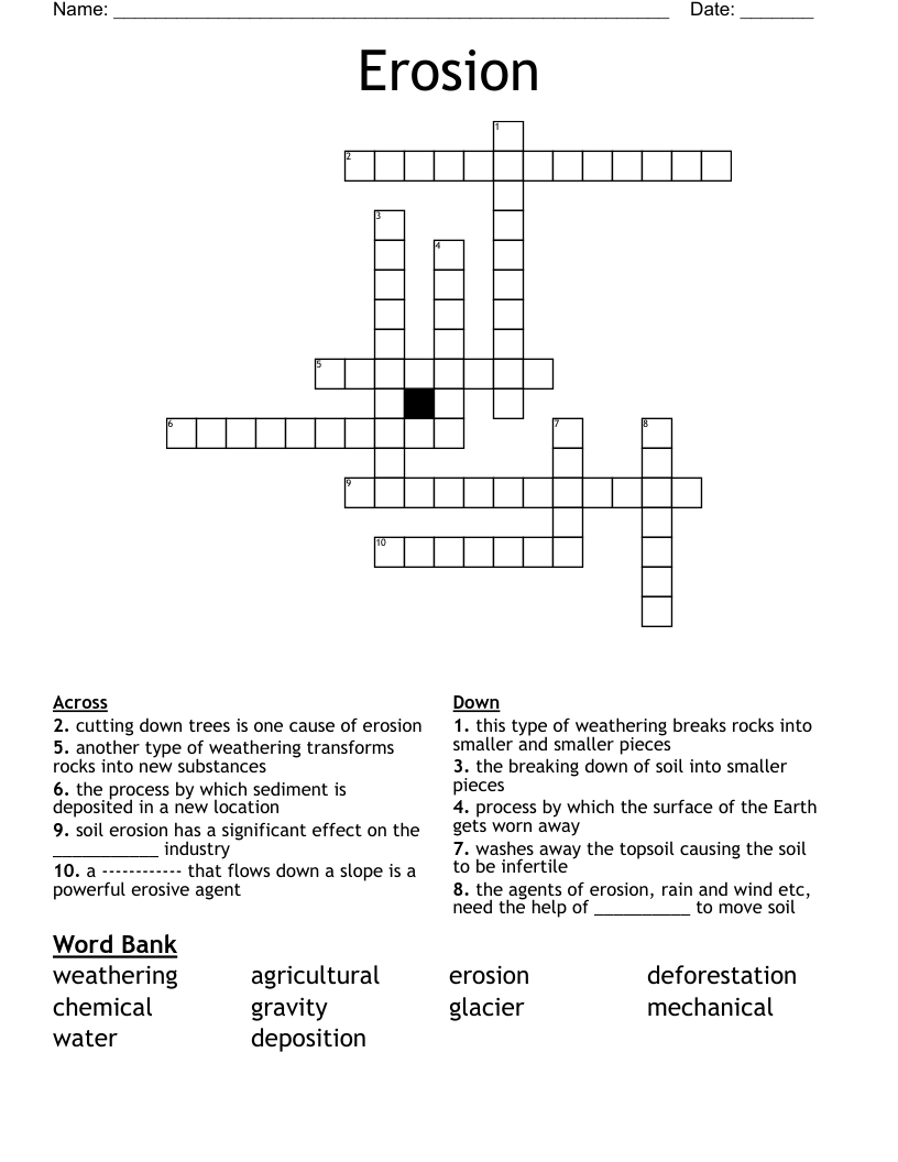 Erosion Crossword