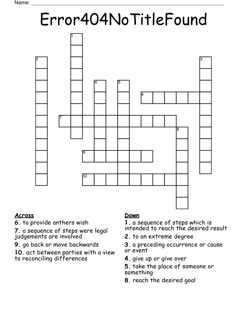 Error404NoTitleFound Crossword