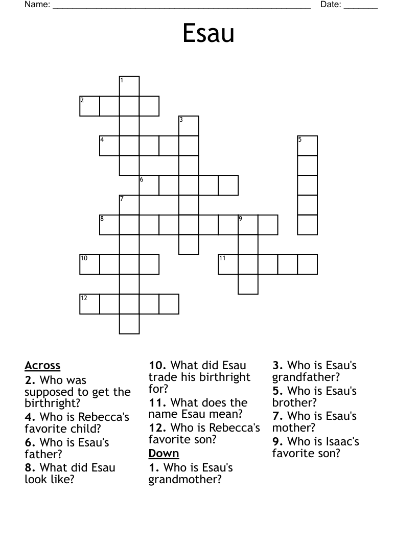 Esau Crossword