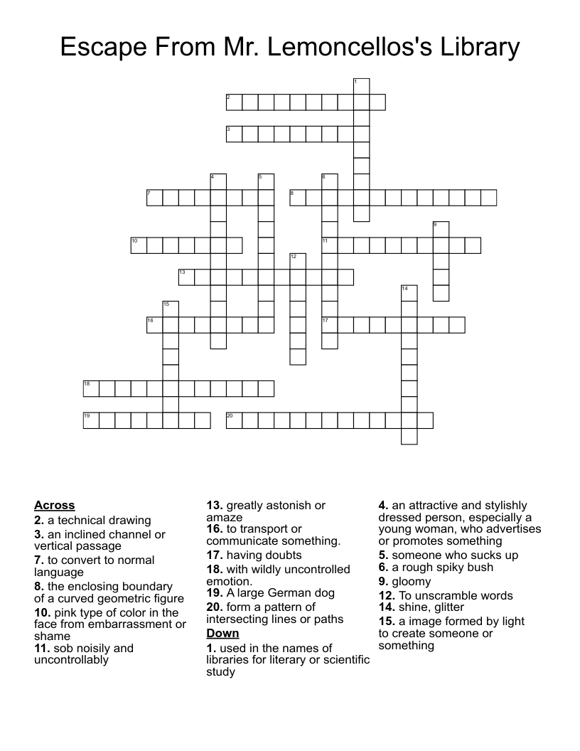 Escape From Mr. Lemoncellos's Library Crossword