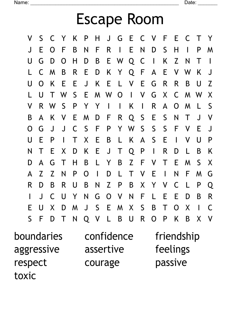 Escape Room Word Search