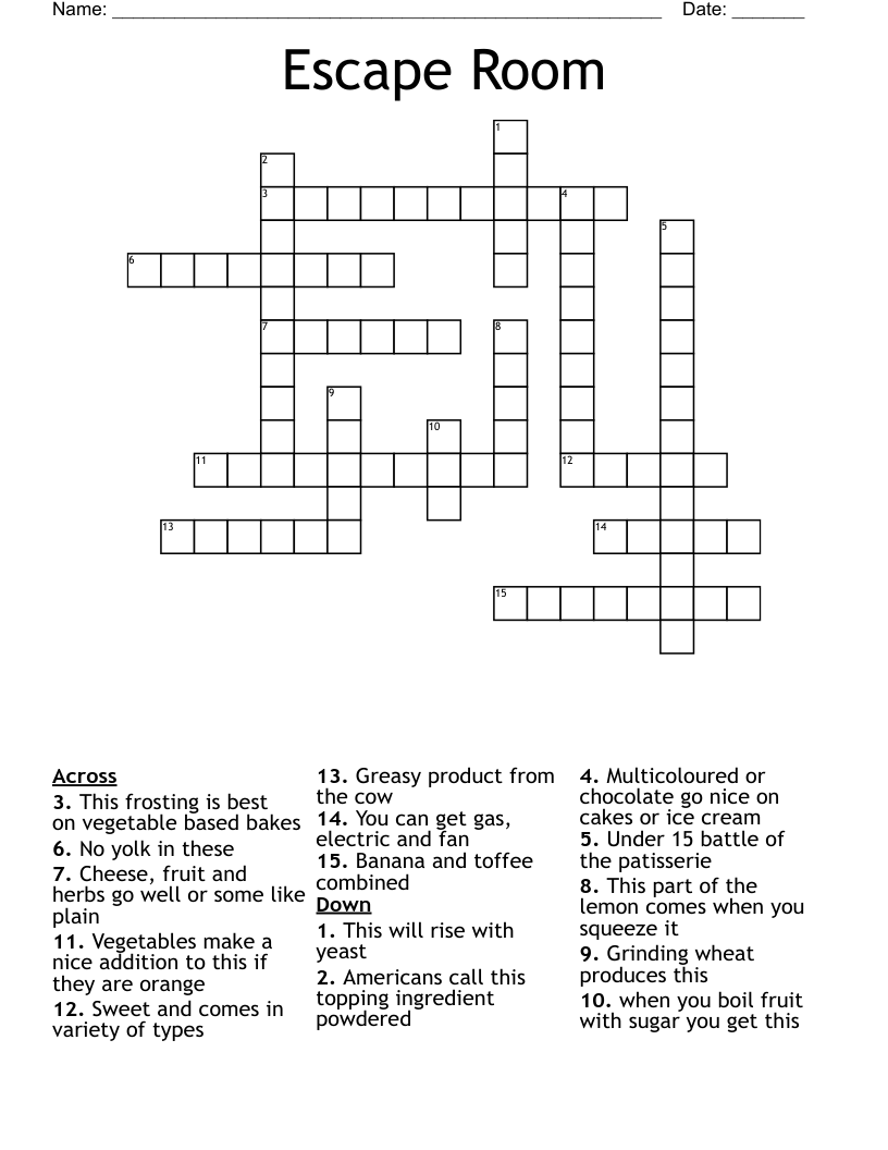 Escape Room Crossword