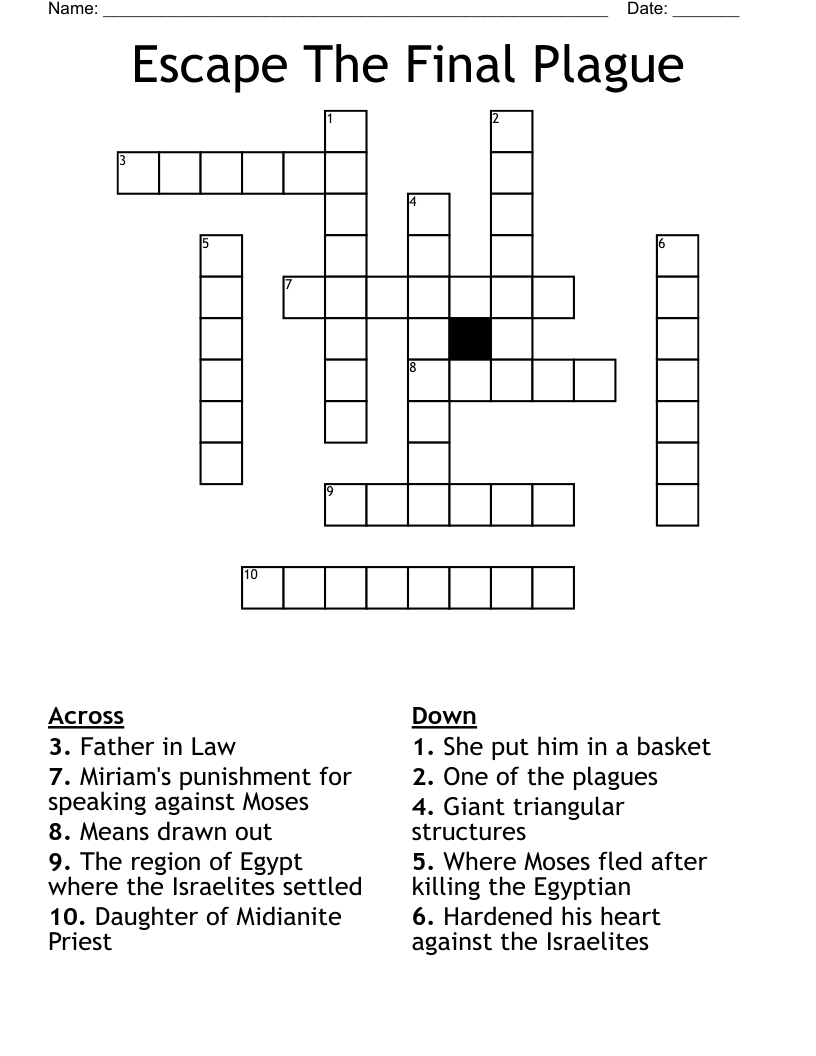Escape The Final Plague Crossword