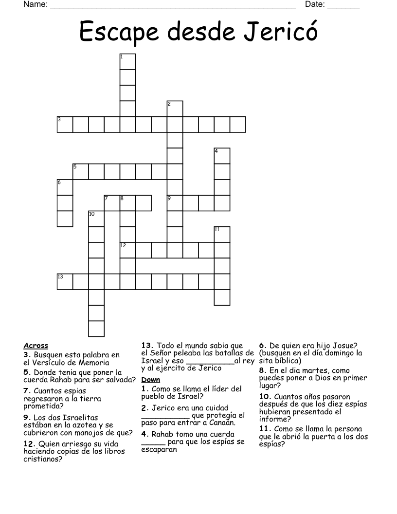 Escape desde Jericó Crossword